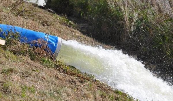Release water using the large diameter hose
