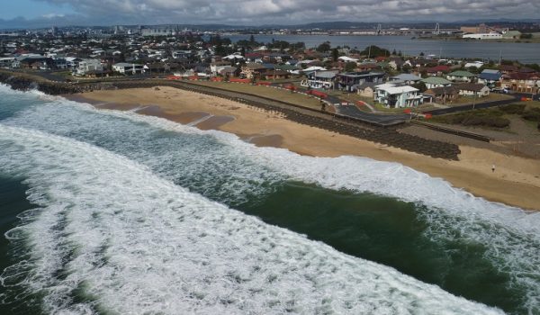 Rock Bags prevent erosion at Stockton Beach