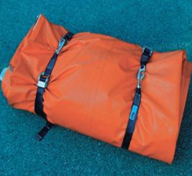 Folded Beaver® mobile barrier tubes after deployment