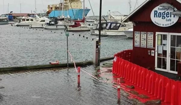 shop protected with flood barriers