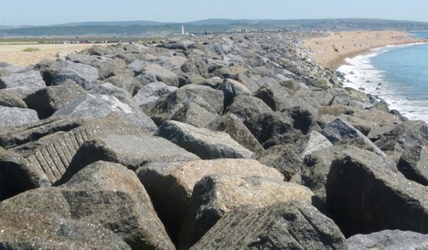 boulder seawall for erosion control