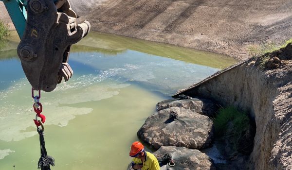 Rock Bags used for erosion in the outback